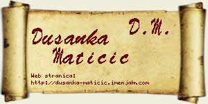 Dušanka Matičić vizit kartica